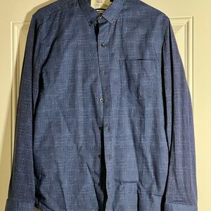 WRK Blue Houndstooth Button-Up Shirt